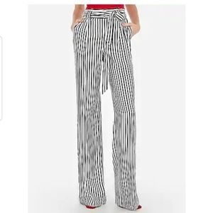 Express High Waisted Striped Wide Leg Pants